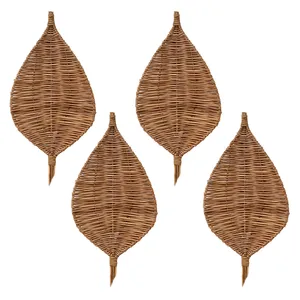 ظرف حصیری مدل مروار طرح برگ کد 03 مجموعه 4 عددی