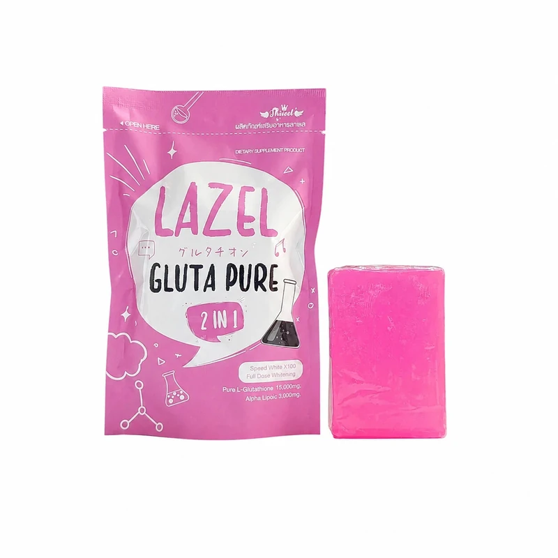 صابون شستشو ضد لک صورت لزل مدل Gluta Pure مناسب برای انواع پوست وزن 100 گرم