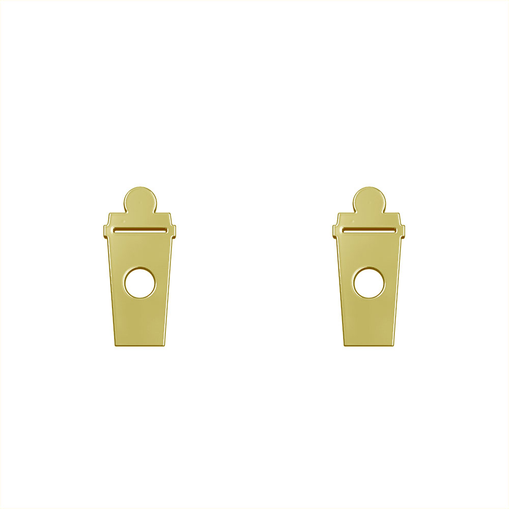 گوشواره طلا 18 عیار زنانه مدوپد مدل لیوان کافی کد GA1-12884