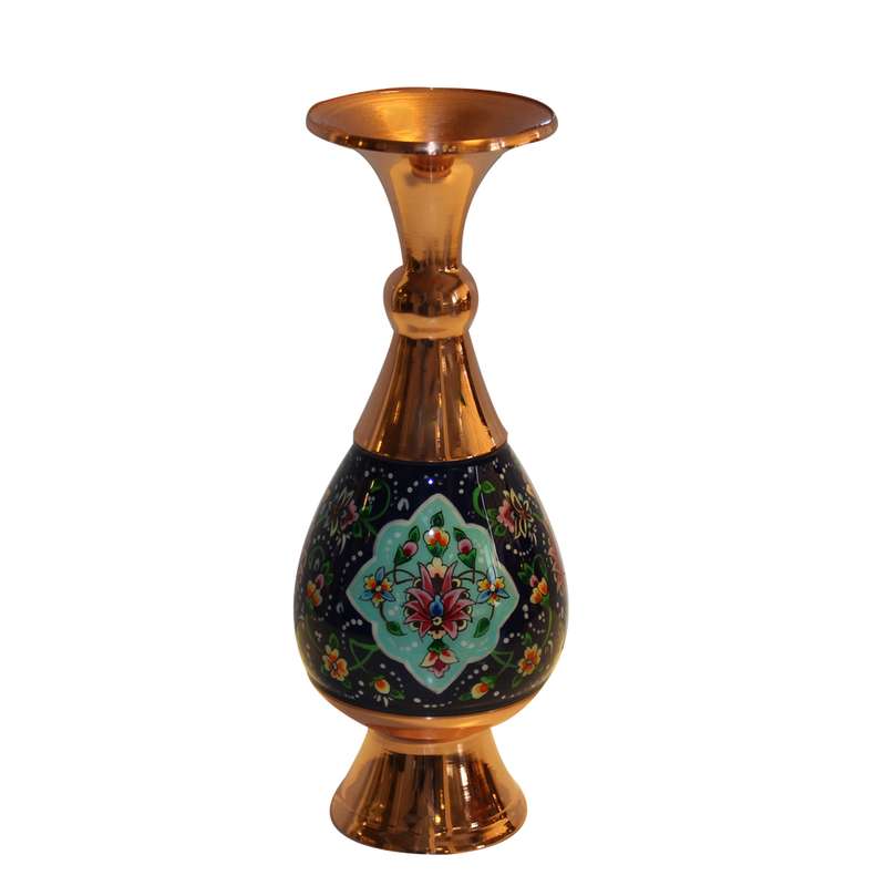 گلدان میناکاری مسی مدل پرداز کد P-720