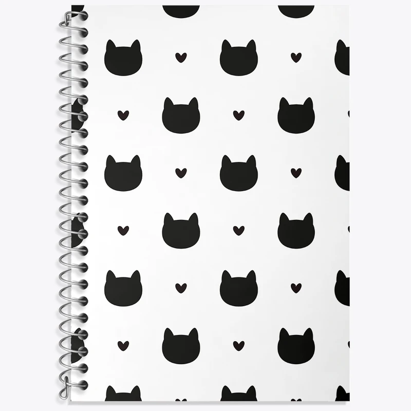 دفتر زبان 50 برگ خندالو مدل دو خط طرح گربه (Cat) کد N432