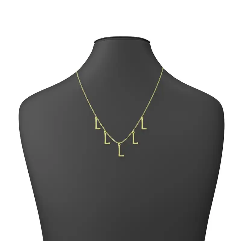 گردنبند طلا 18 عیار زنانه مدوپد مدل حرف L کد RNA17132
