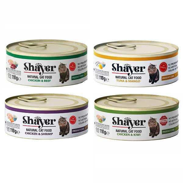 کنسرو نچرال گربه شایر مدل Mix4 وزن 440 گرم مجموعه 4 عددی