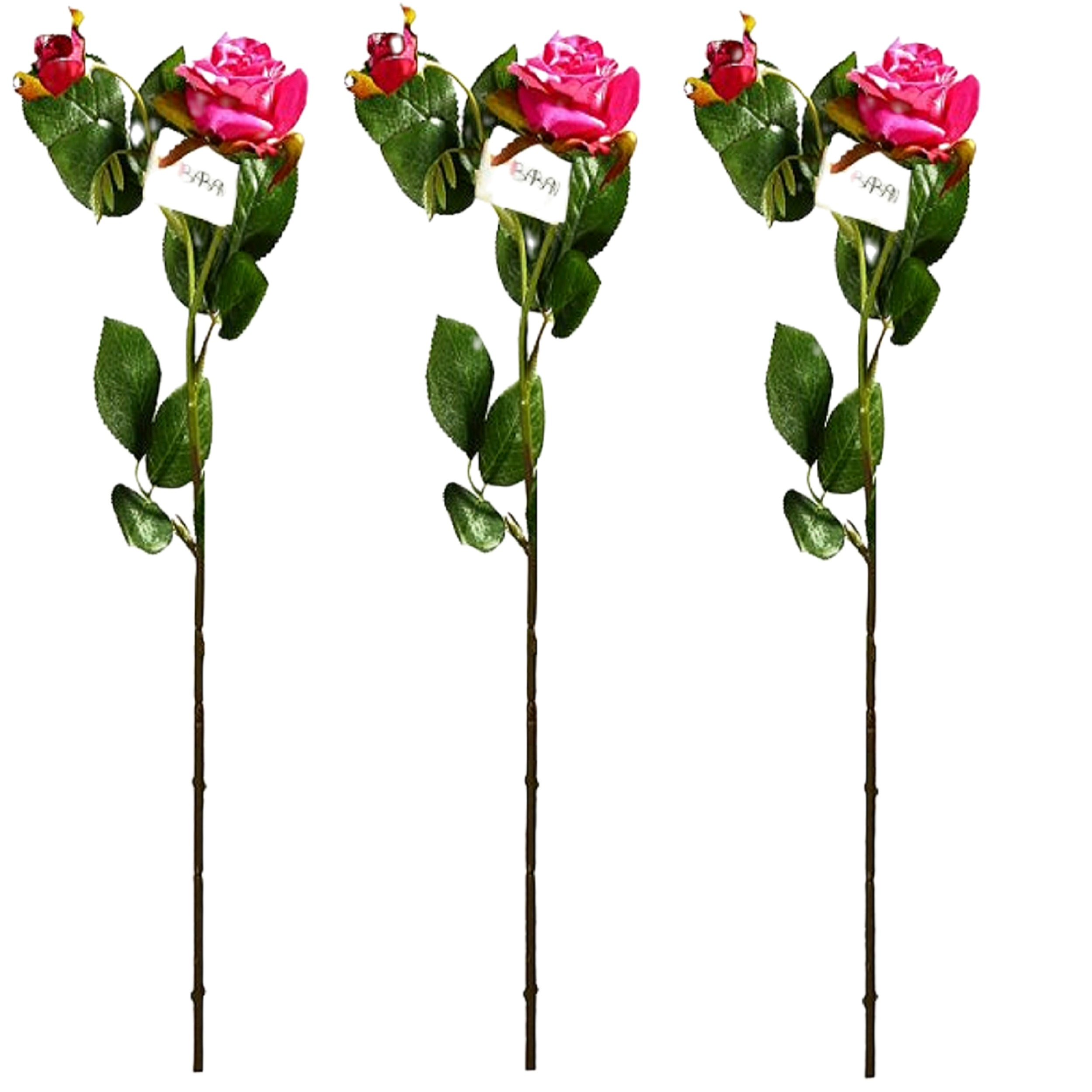 گل مصنوعی مدل رز کد PA-10023 مجموعه 3 عددی