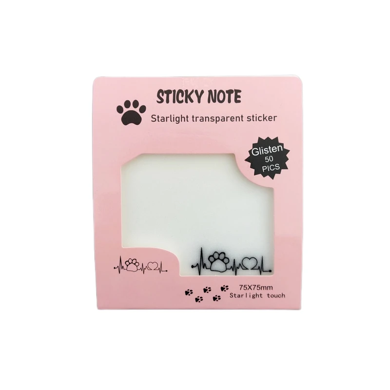 کاغذ چسب دار مدل استیک نوت شفاف شاین دار طرح ضربان