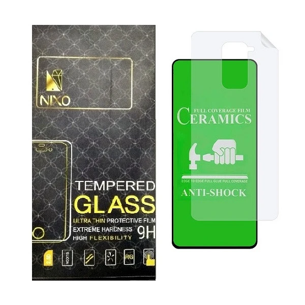 محافظ صفحه نمایش سرامیکی نیکسو مدل 2CRN مناسب برای گوشی موبایل شیائومی Redmi Note 9 به همراه محافظ پشت گوشی