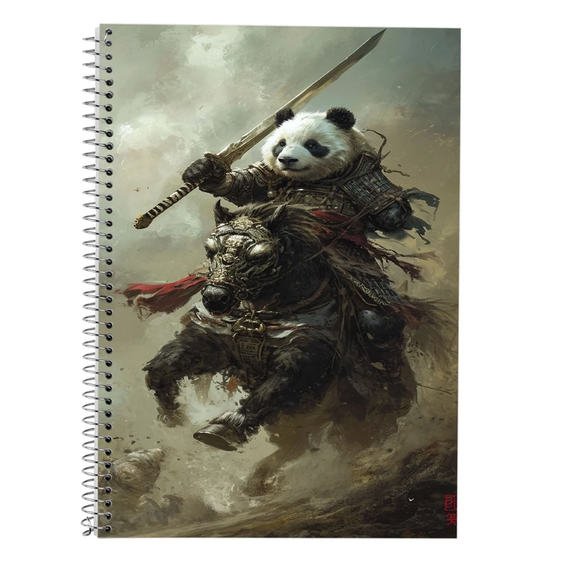 دفتر زبان 50 برگ مدوپد مدل سه خط طرح حیوانات جنگجو کد DF14790