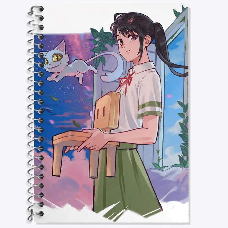 دفتر زبان 50 برگ خندالو مدل سه خط طرح سوزومه و سوتا و دایجین کد 28859