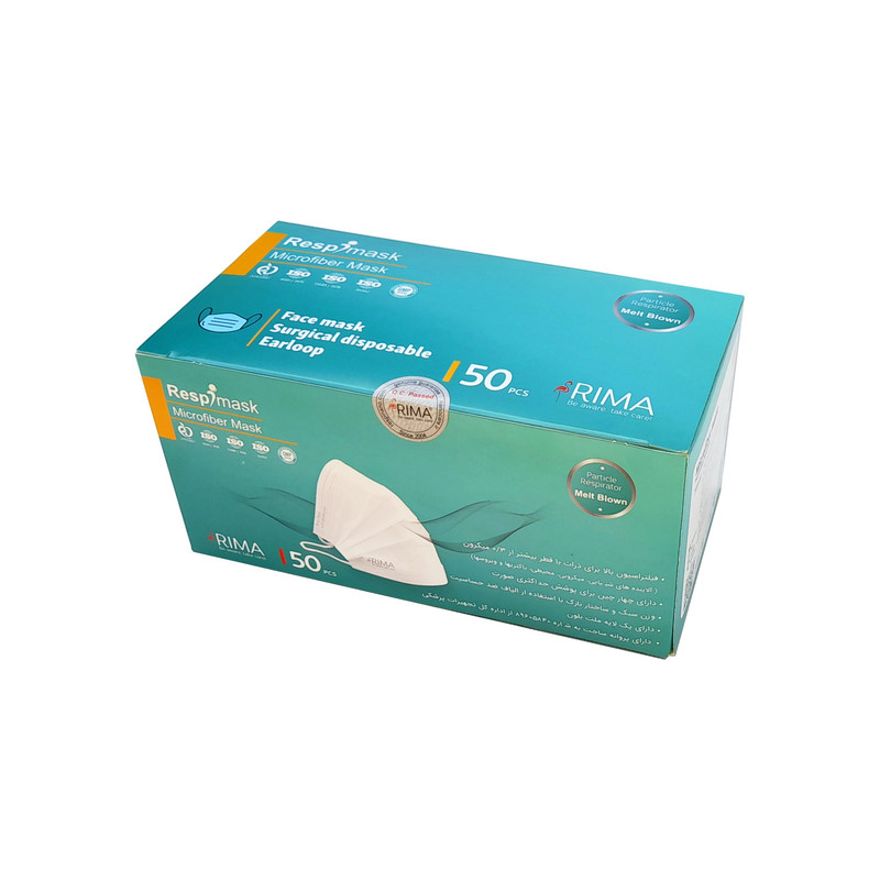 ماسک تنفسی ریما مدل سه لایه کد 3Ply-White بسته 50 عددی