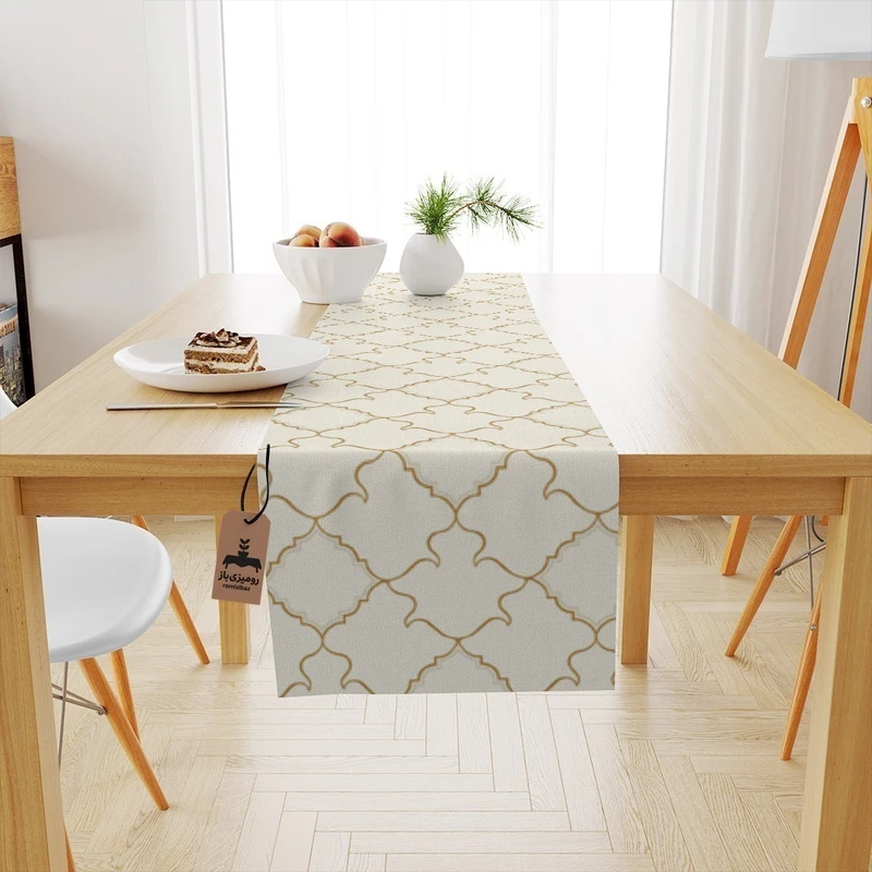 رانر برند رومیزی باز مدل انتزاعی کد 1057 سایز ۱۲۰*۴۰ سانتی‌متر 