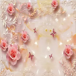 پوستر دیواری سه بعدی مدل گل برجسته DVRF1370