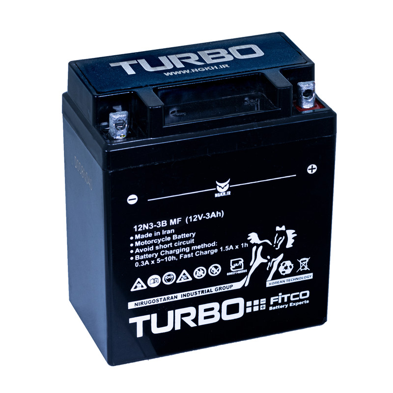 باتری موتورسیکلت توربو مدل 12V-3A