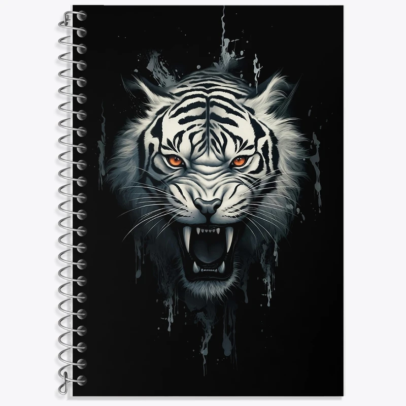 دفتر زبان 50 برگ خندالو مدل دو خط طرح ببر کد F1285