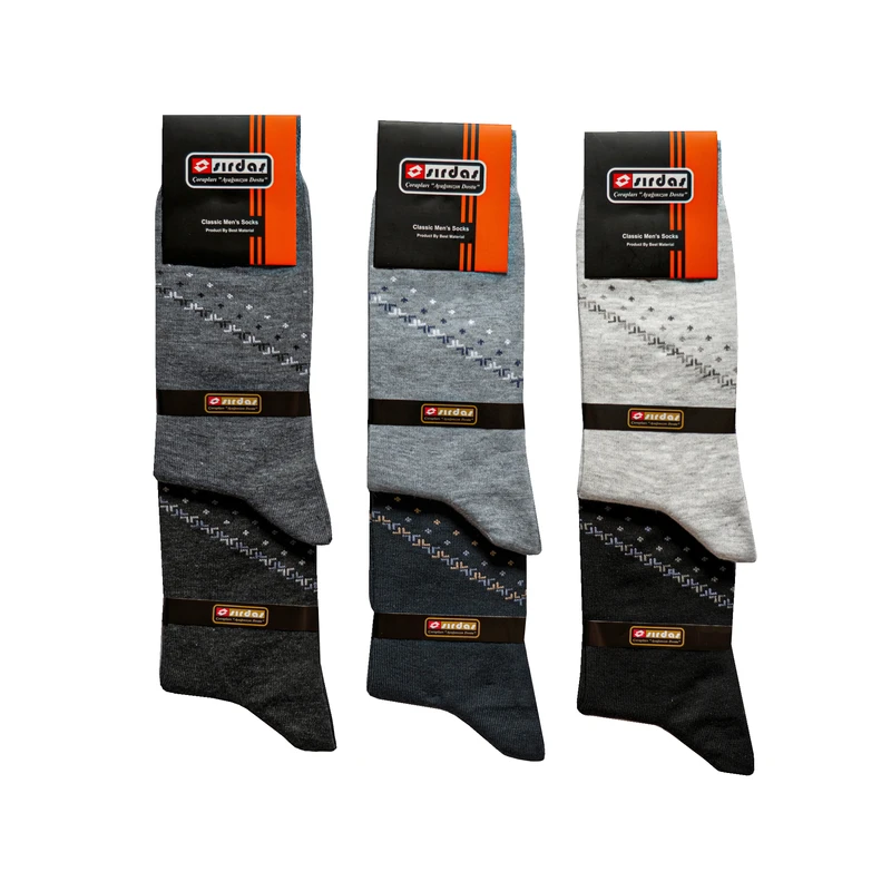 جوراب ساق بلند مردانه سیرداش مدل 158 بسته 6 عددی
