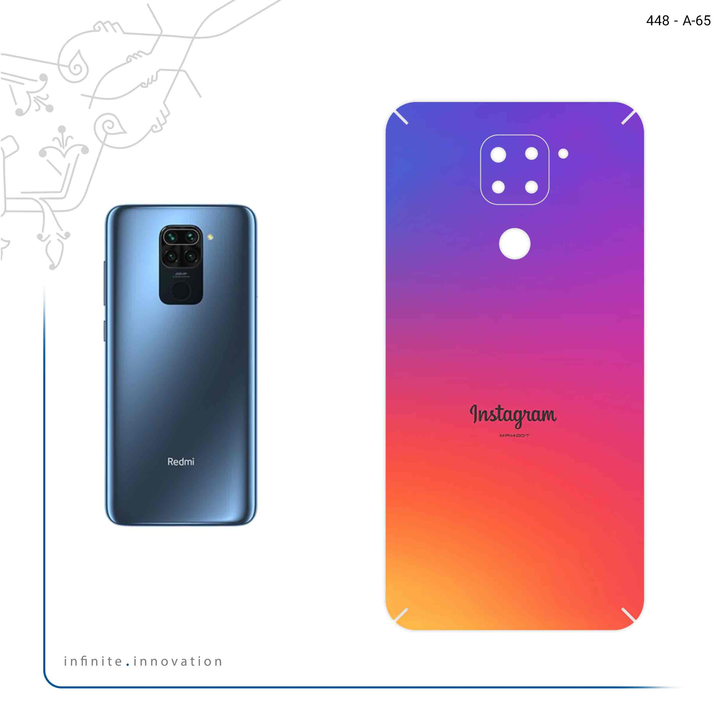 برچسب پوششی ماهوت مدل Instagram مناسب برای گوشی موبایل شیائومی Redmi 10X