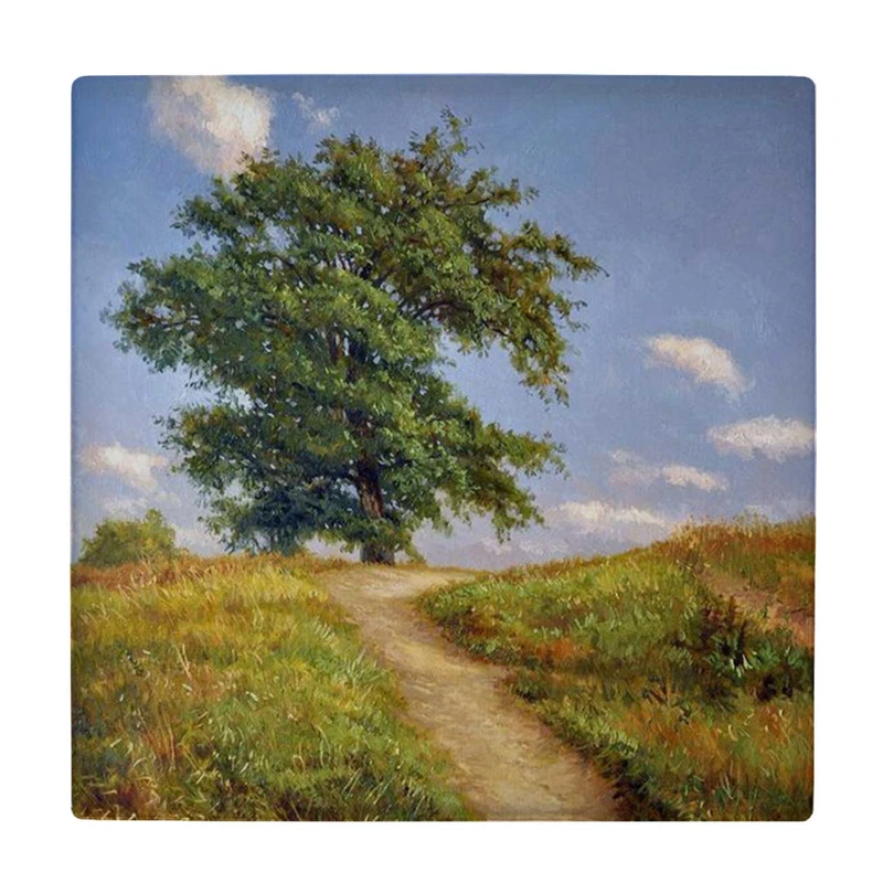  زیر لیوانی طرح نقاشی تپه و درخت کد    3670442_1666