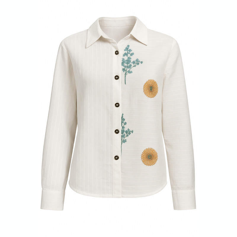 شومیز آستین بلند یقه برگردان زنانه مدل 112411