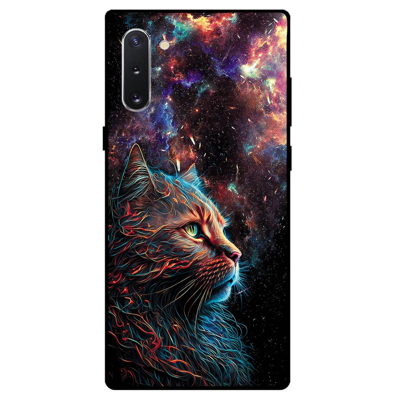 کاور مگافون طرح گربه کهکشانی مدل 4203 مناسب برای گوشی موبایل سامسونگ Galaxy Note 10         