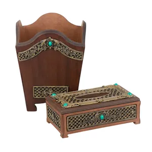 ست سطل و جای دستمال کاغذی مدل رویال 