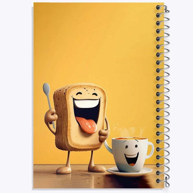 دفتر نقاشی 50 برگ خندالو طرح نان تست و قهوه ی کیوت کد F5924