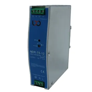 منبع تغذیه ریلی صنعتی 12 ولت 6.3 آمپر ال ایکس او مدل NDR-75-12