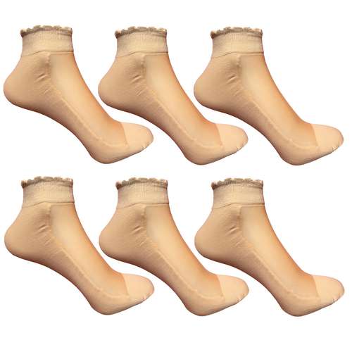 جوراب زنانه دکتر جوراب مدل پارازین قایقی رنگ کرم بسته 6 عددی