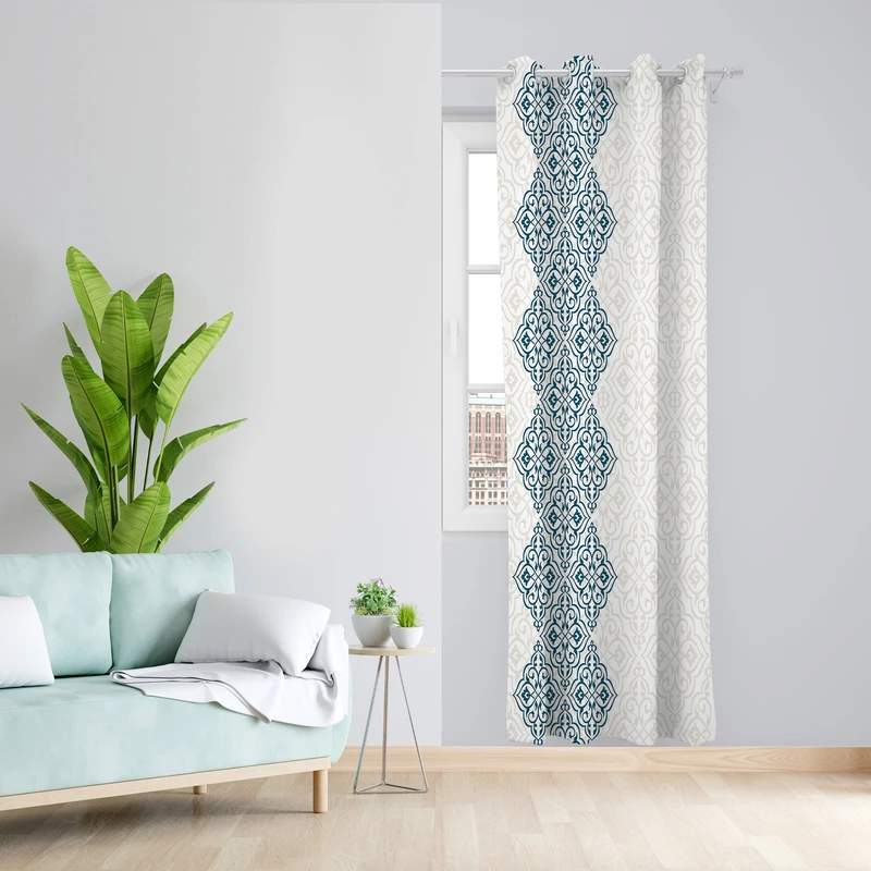 پرده طرح سنتی مدل مخمل پانچی کد  L 141R Z سایز 140x200 سانتی متر