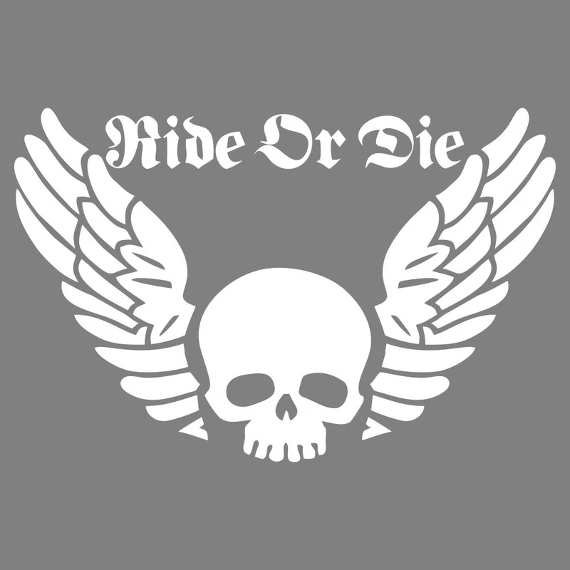 برچسب بدنه خودرو ماتریسیو طرح بال اسکلت ride or die کد M263
