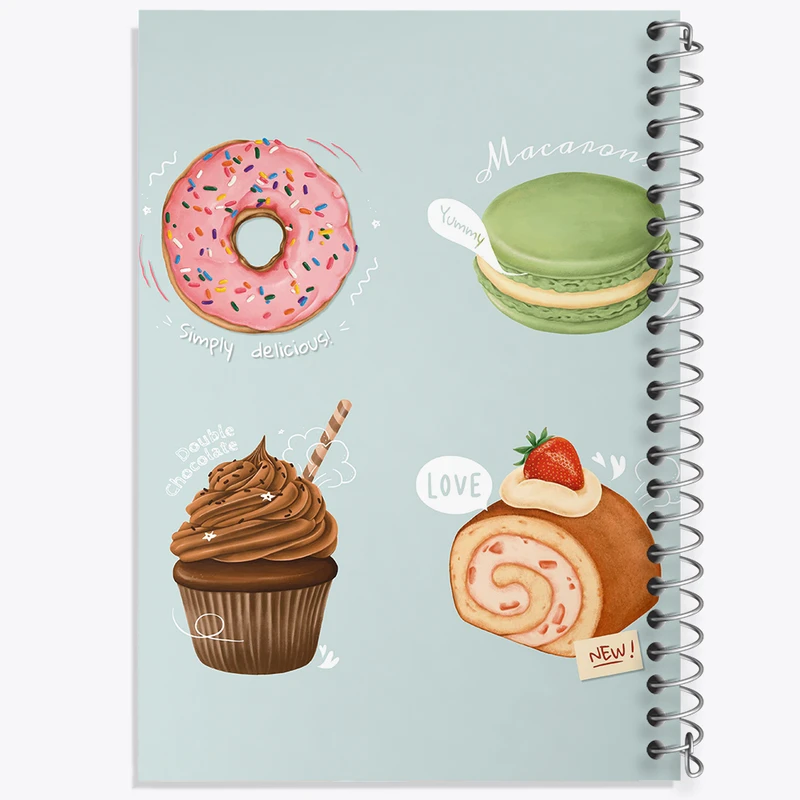 دفتر مشق 50 برگ خندالو طرح کیک و شیرینی پزی کد 36676