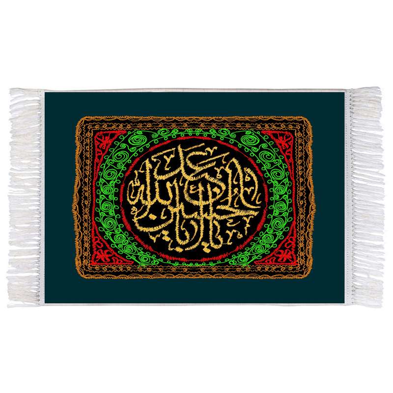 فرش ماشینی دیوارکوب اطلس آبی طرح یا ابا عبدالله حسین مدل T2716 