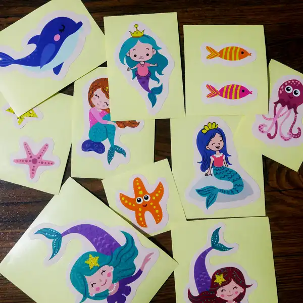 برچسب کاغک مدل پری دریایی کد 01 بسته 28 عددی