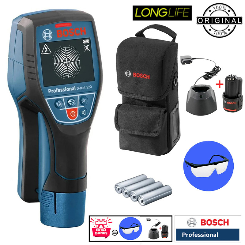 ردیاب دیجیتالی بوش مدل فوق هوشمند D-TECT 120 Professional + Extra Battery 12 V Li