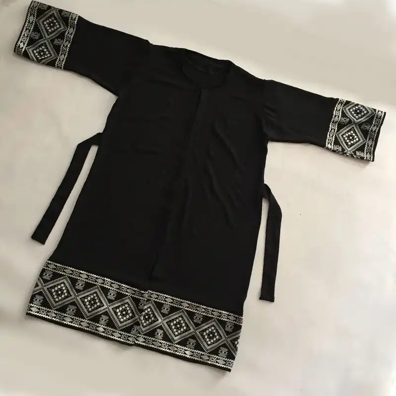 مانتو زنانه مدل نخی ابر و بادی نپالی کد tm-2707 رنگ مشکی