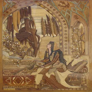 تابلو معرق کاری مدل خاتون شعر
