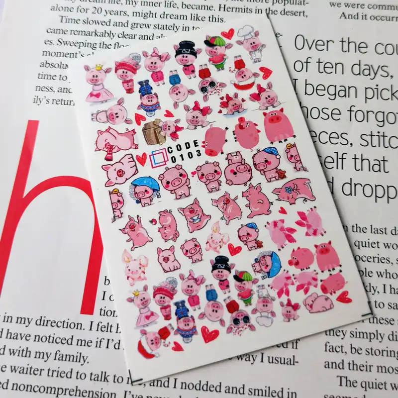 برچسب لنز ناخن مدل فانتزی مجموعه 6 عددی