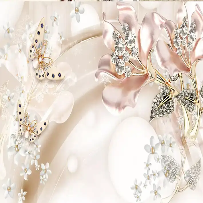 پوستر دیواری سه بعدی مدل گل برجسته صورتی DVRF1196