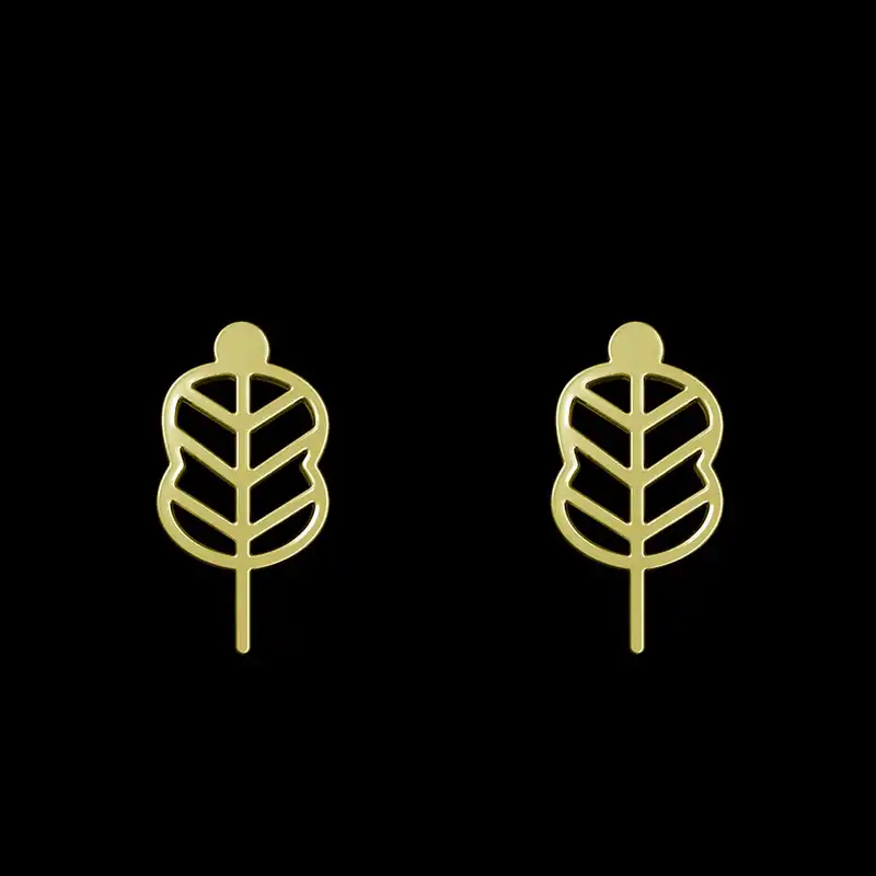 گوشواره طلا 18 عیار زنانه مدوپد مدل برگ کد GA1-15734