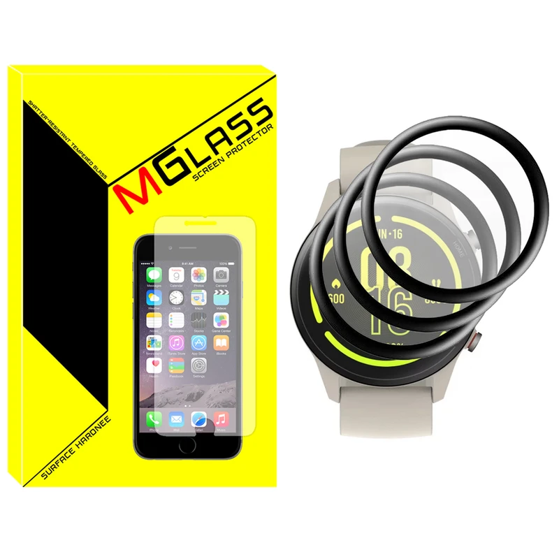 محافظ صفحه نمایش نانو ام‌گلس مدل Pmma-MG مناسب برای ساعت هوشمند شیائومی Mi watch color sport بسته سه عددی