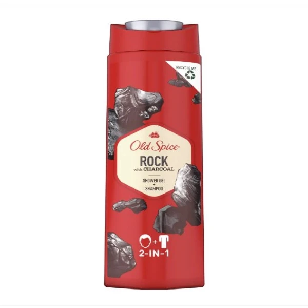شامپو مو الد اسپایس مدل ROCK with CHARCOAL حجم 400 میلی لیتر