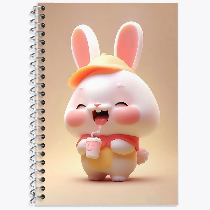 دفتر زبان 50 برگ خندالو مدل سه خط طرح خرگوش کیوت کد F5687