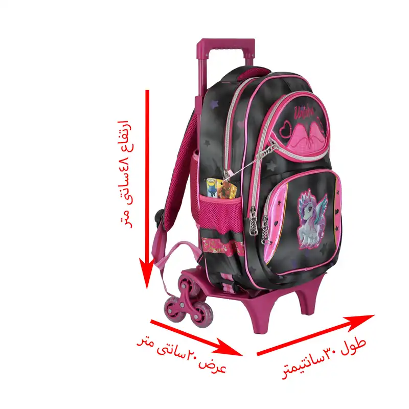کوله پشتی چرخ دار طرح یونیکورن کد 6003
