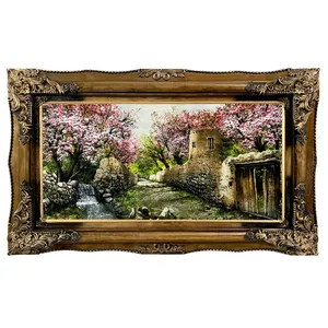 تابلو فرش ماشینی طرح دستبافت مدل کوچه قدیمی کد 7513