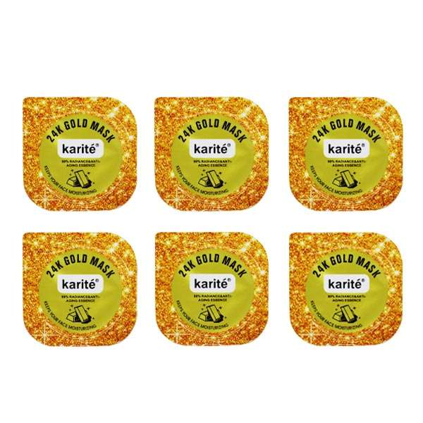 ماسک صورت  کاریته مدل 24k حجم 5 میلی لیتر مجموعه 6 عددی