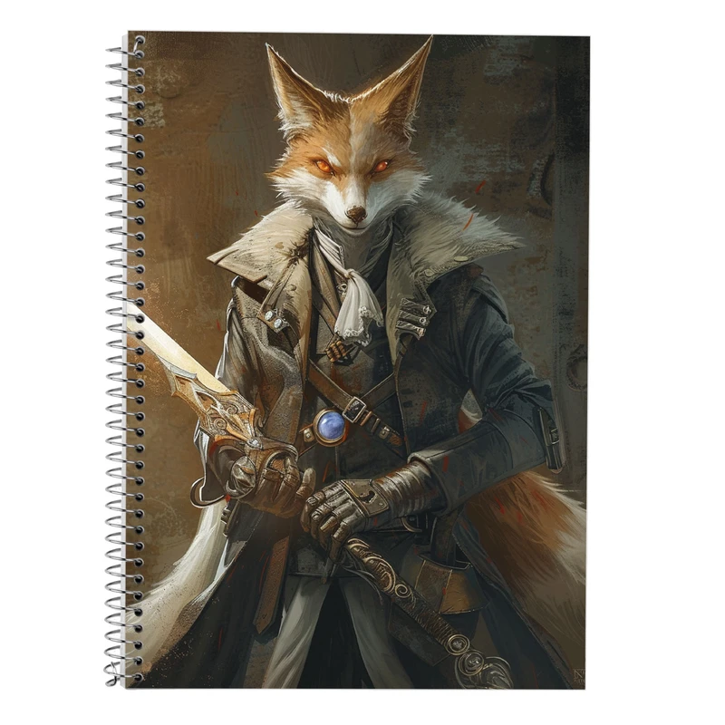 دفتر زبان 50 برگ مدوپد مدل دو خط طرح حیوانات جنگجو کد DF14899