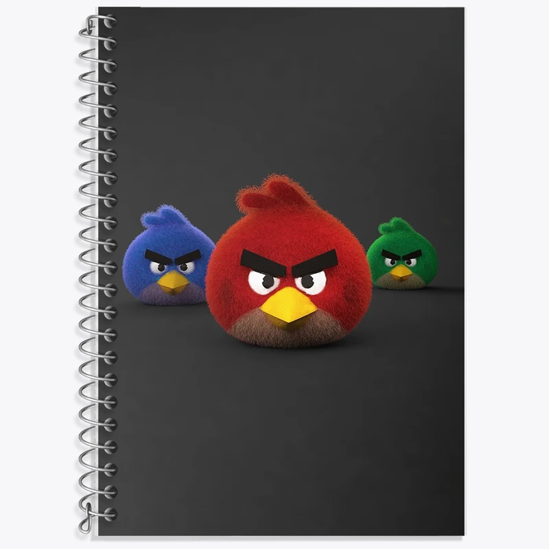 دفتر زبان 50 برگ خندالو مدل سه خط طرح پرندگان خشمگین کد F2217