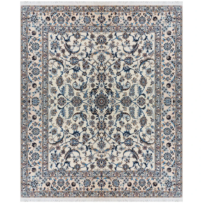 فرش دستبافت 8.5 متری مدل افشان نایین ۹لا 1103 زمینه کرم