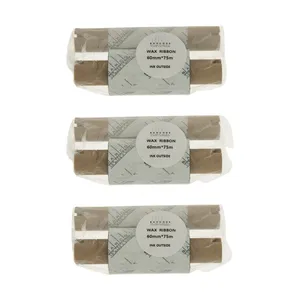 ریبون پرینتر لیبل زن بارکد مدل Wax 60 mm x 75 m بسته 3 عددی
