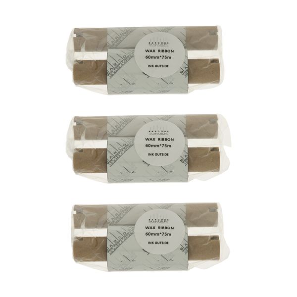 ریبون پرینتر لیبل زن بارکد مدل Wax 60 mm x 75 m بسته 3 عددی ریبون پرینتر لیبل زن بارکد مدل Wax 60 mm x 75 m بسته 3 عددی