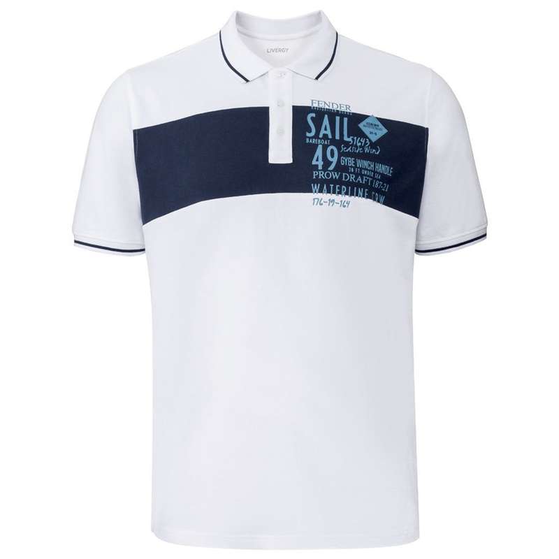 پولوشرت آستین کوتاه مردانه لیورجی کد SAIL2022 رنگ سفید