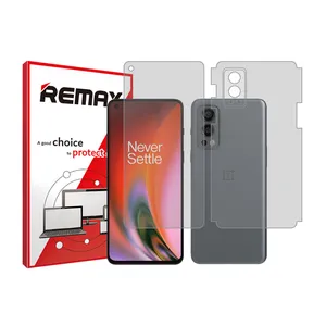 Remax clear screen protector HyGEL model suitable for One Plus Nord 2 5G mobile phone along with the back of the phone
